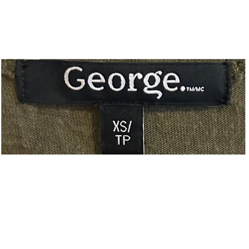 GEORGE Olive Green Crochet Hem Tank Top Cotton Modal Sz XS Boho Festival Summer - Picture 9 of 16